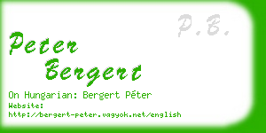 peter bergert business card